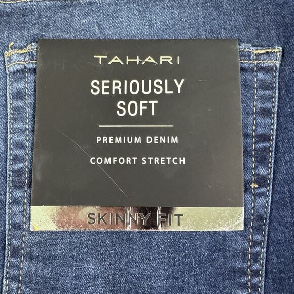 Tahari Men’s NWT Size 34x34 Premium‎ Knit Denim Seriously Soft Skinny - Picture 7 of 9